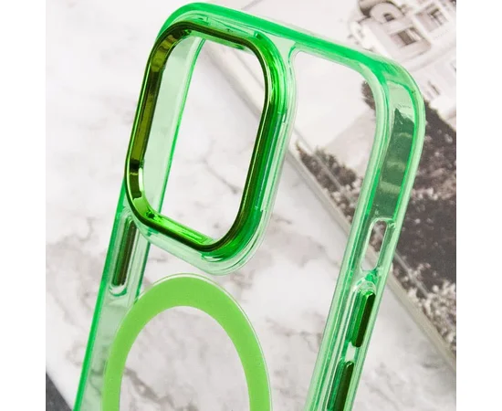 Чехол TPU Iris with MagSafe для Apple iPhone 15 Pro Max (6.7") Салатовый