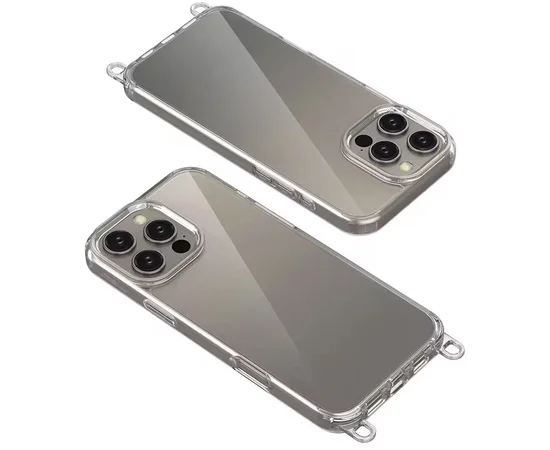 Чехол TPU Transparent with Straps для Apple iPhone 15 Pro Max (6.7") Grey