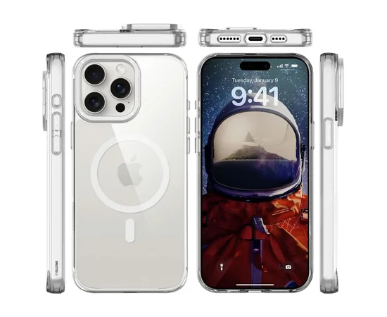 Чехол TPU Space Case Apex with MagSafe для Apple iPhone 15 Pro Max (6.7") Silver