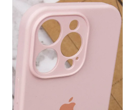 Чехол Silicone Case Full Camera Protective (AA) для Apple iPhone 15 Pro Max (6.7") Розовый / Chalk Pink