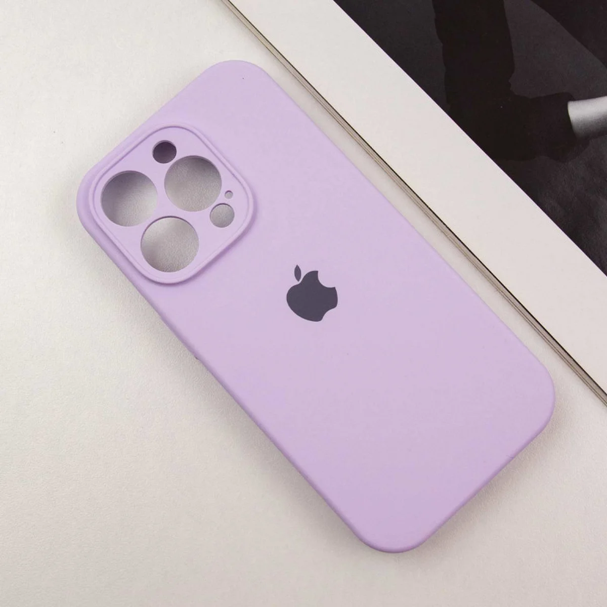 Чехол Silicone Case Full Camera Protective (AA) для Apple iPhone 15 Pro Max (6.7") Сиреневый / Lilac / PVH