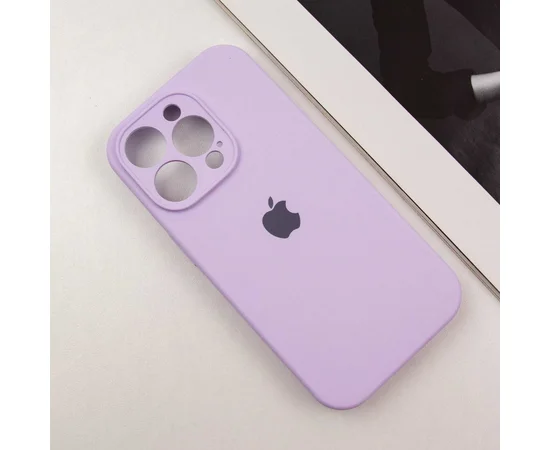 Чехол Silicone Case Full Camera Protective (AA) для Apple iPhone 15 Pro Max (6.7") Сиреневый / Lilac / PVH