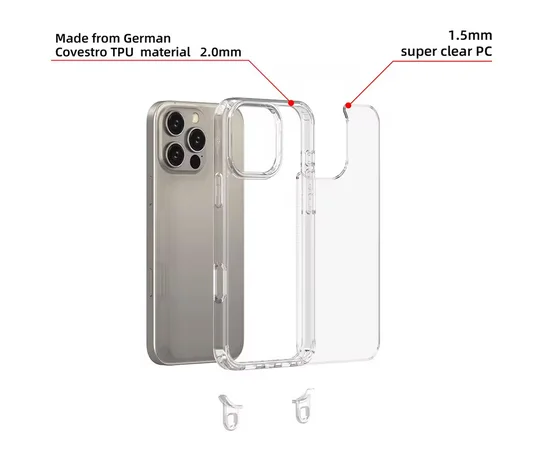 Чохол TPU Transparent with Straps для Apple iPhone 15 Pro Max (6.7") Grey