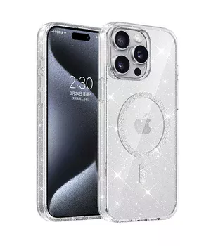 Чехол TPU Eclipse Sparkle (MagFit) для Apple iPhone 15 Pro Max (6.7") Clear
