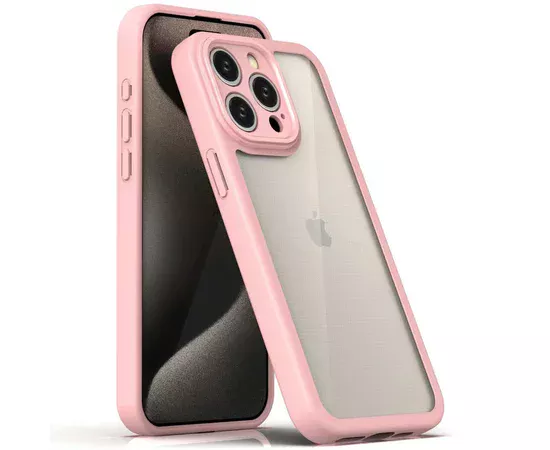 TPU чохол Transparent + Colour 1,5mm для Apple iPhone 15 Pro Max (6.7") Pink