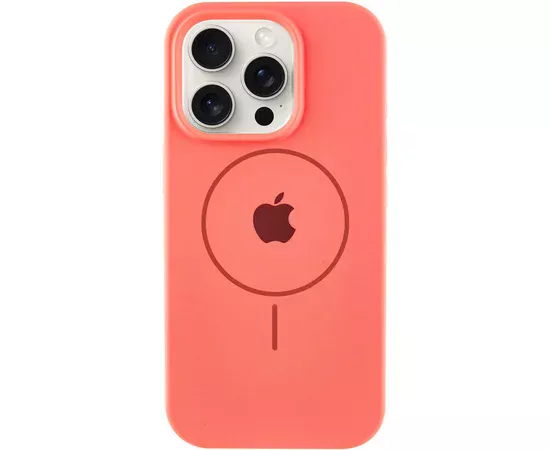 Чохол Silicone Case Full Protective (AA) with MagSafe для Apple iPhone 15 Pro Max (6.7") Кавуновий / Watermelon red
