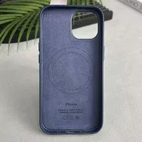 Кожаный чехол Leather Case (AAA) with MagSafe and Animation для Apple iPhone 15 Pro Max (6.7") Blue