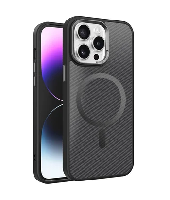 Чохол TPU+PC Carbon Mirage with MagSafe для Apple iPhone 15 Pro Max (6.7") Black Чохол TPU+PC Carbon Mirage with MagSafe для Apple iPhone 15 Pro Max (6.7") Black