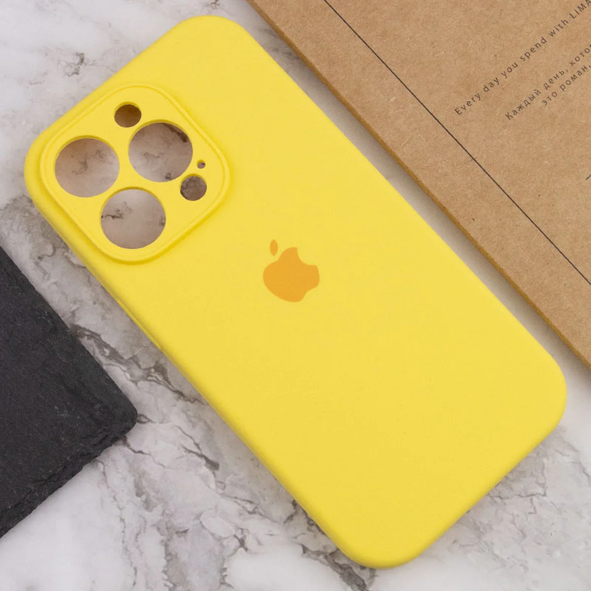 Чохол Silicone Case Full Camera Protective (AA) Apple iPhone 15 Pro Max (6.7") Жовтий / Yellow