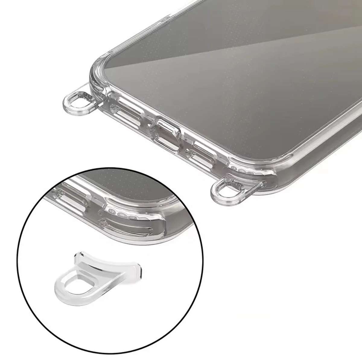 Чехол TPU Transparent with Straps для Apple iPhone 15 Pro Max (6.7") Grey