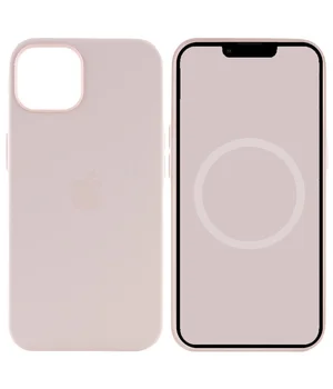 Чехол Silicone case (AAA) full with Magsafe and Animation для Apple iPhone 15 Pro Max (6.7") Розовый / Light pink