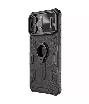 TPU+PC чехол Nillkin CamShield Armor (шторка на камеру) для Apple iPhone 15 Pro Max (6.7") Черный
