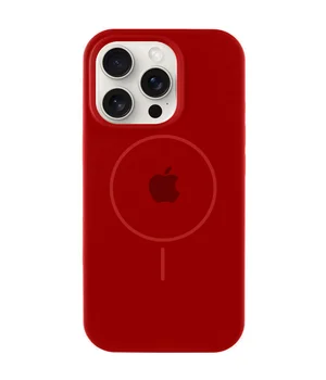 Чохол Silicone Case Full Protective (AA) with MagSafe для Apple iPhone 15 Pro Max (6.7") Червоний / Deep Red