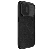 Кожаный чехол-книжка Nillkin Qin Pro Camshield для Apple iPhone 15 Pro Max (6.7") Черный