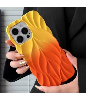 TPU чехол Leaf для Apple iPhone 15 Pro Max (6.7") Yellow / Orange