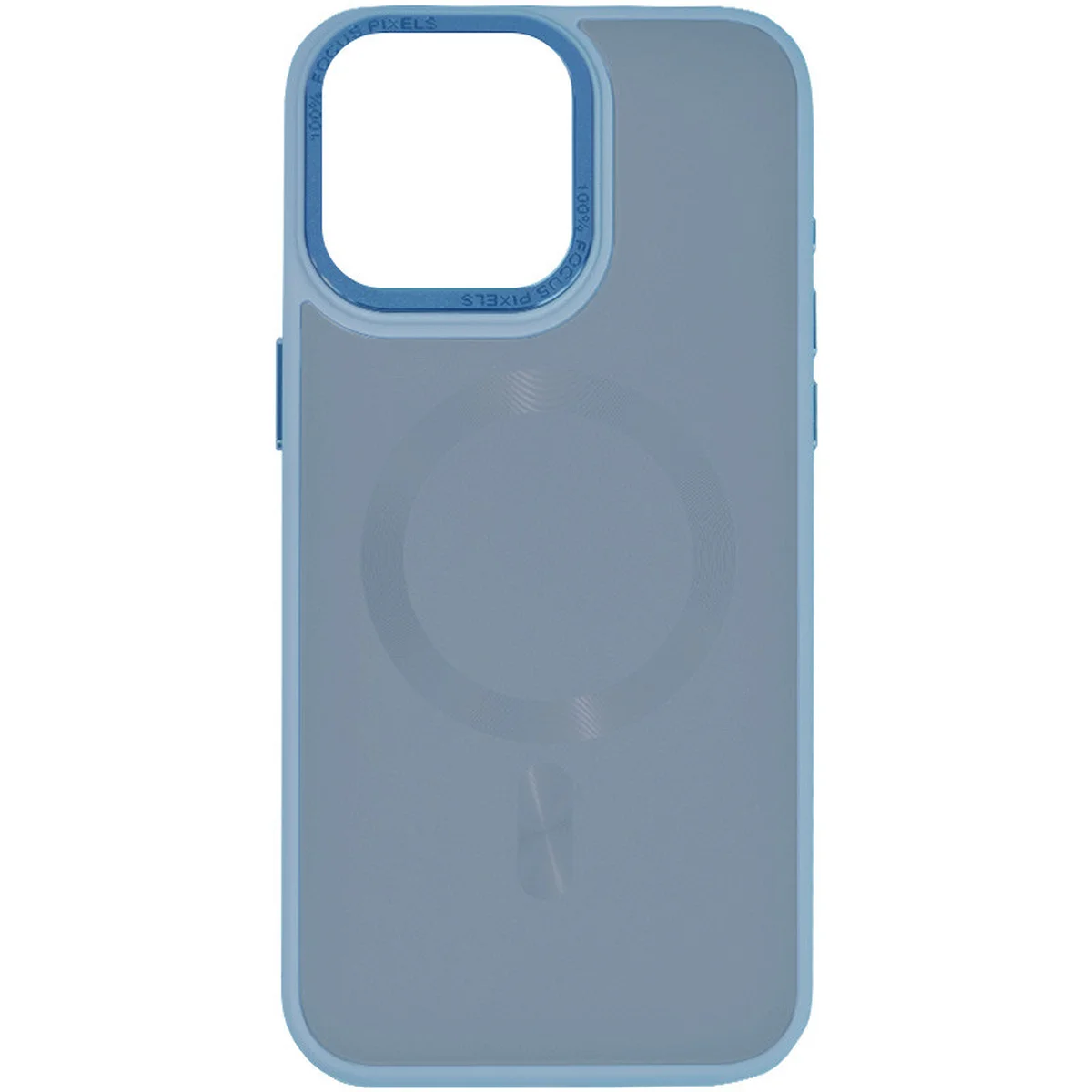 Чехол TPU+Glass Sapphire Midnight Open Camera with MagSafe для Apple iPhone 15 Pro Max (6.7") Голубой / Blue