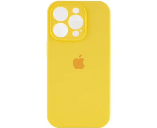 Чехол Silicone Case Full Camera Protective (AA) для Apple iPhone 15 Pro Max (6.7") Желтый / Yellow / PVH