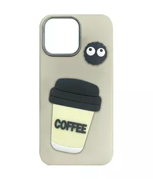 Чехол TPU Leather Toys для Apple iPhone 15 Pro Max (6.7") Coffee / Sand