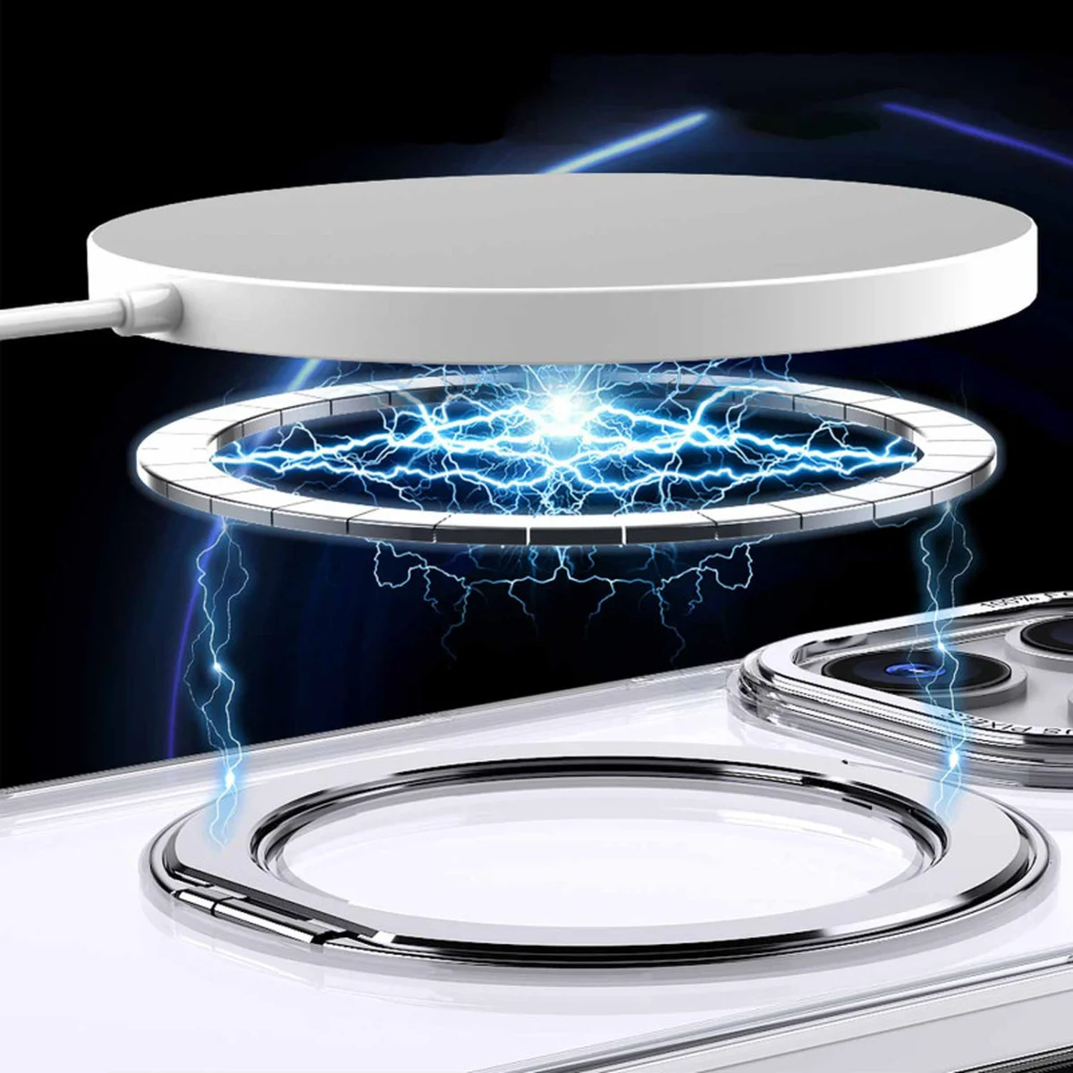 Чехол TPU+PC Empire with MagSafe and Ring для Apple iPhone 15 Pro Max (6.7") Clear