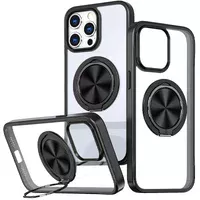TPU+PC чехол Metal Ring with MagSafe для Apple iPhone 15 Pro Max (6.7") Черный