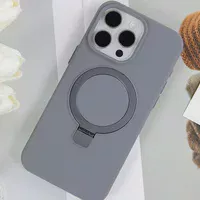 Чехол Silicone Case Full Protective NO LOGO with Ring для Apple iPhone 15 Pro Max (6.7") Grey