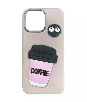 Чохол TPU Leather Toys Apple iPhone 15 Pro Max (6.7") Coffee / Pink
