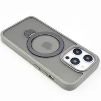 TPU+PC чохол Metal Buttons with MagSafe Colorful HQ Ring для Apple iPhone 15 Pro Max (6.7") Grey
