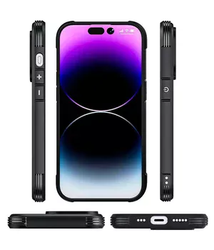 TPU+PC чехол Defense Matte для Apple iPhone 15 Pro Max (6.7") Черный