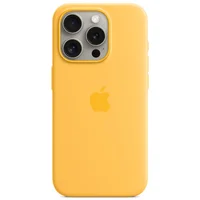 Чохол Silicone case (AAA) full with Magsafe and Animation для Apple iPhone 15 Pro Max (6.7") Жовтий / Sunshine