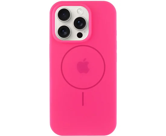 Чохол Silicone Case Full Protective (AA) with MagSafe Apple iPhone 15 Pro Max (6.7") Рожевий / Barbie pink