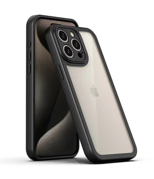 TPU чехол Transparent + Colour 1,5mm для Apple iPhone 15 Pro Max (6.7") Black