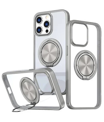 TPU+PC чохол Metal Ring with MagSafe для Apple iPhone 15 Pro Max (6.7") Сірий TPU+PC чохол Metal Ring with MagSafe для Apple iPhone 15 Pro Max (6.7") Сірий