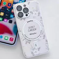 TPU+PC чехол Secret Garden with MagSafe для Apple iPhone 15 Pro Max (6.7") White