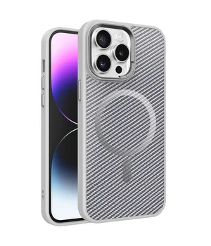 Чехол TPU+PC Carbon Mirage with MagSafe для Apple iPhone 15 Pro Max (6.7") Grey