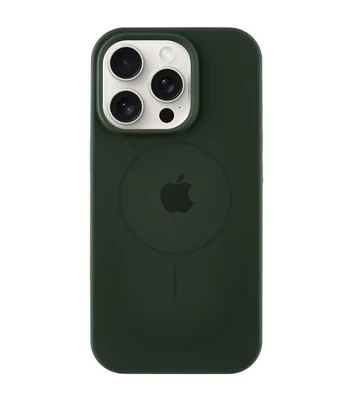 Чохол Silicone Case Full Protective (AA) with MagSafe для Apple iPhone 15 Pro Max (6.7") Зелений / Dark Olive
