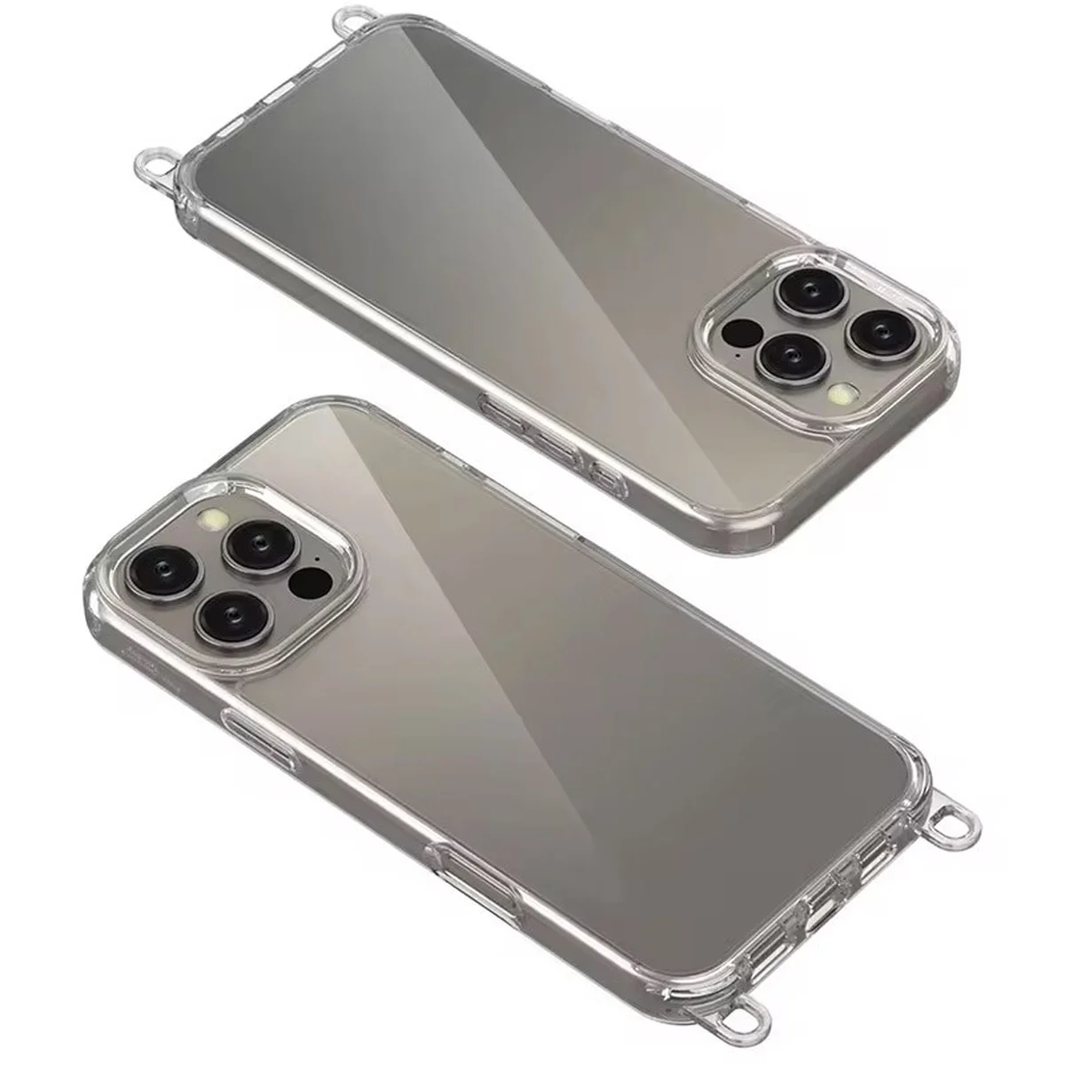 Чехол TPU Transparent with Straps для Apple iPhone 15 Pro Max (6.7") Grey