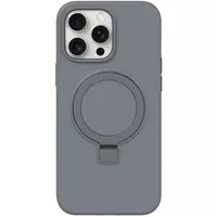 Чехол Silicone Case Full Protective NO LOGO with Ring для Apple iPhone 15 Pro Max (6.7") Grey