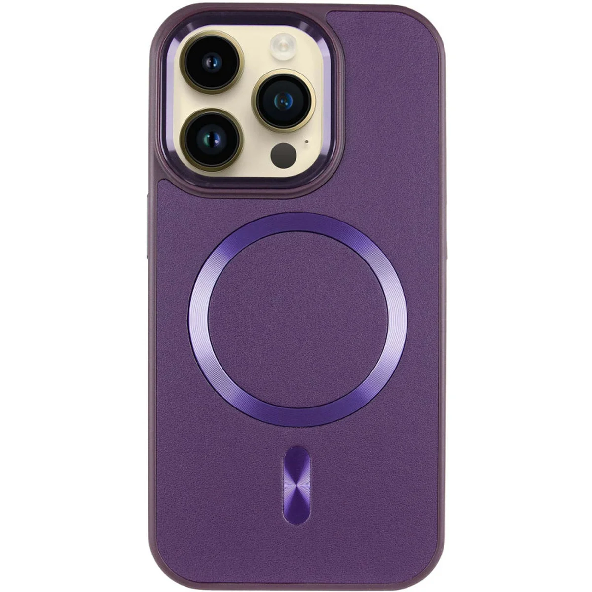 Кожаный чехол SnapCase with MagSafe для Apple iPhone 15 Pro Max (6.7") Dark Purple