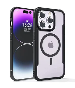 TPU+PC чохол Defense Clear with MagSafe для Apple iPhone 15 Pro (6.1") Чорний