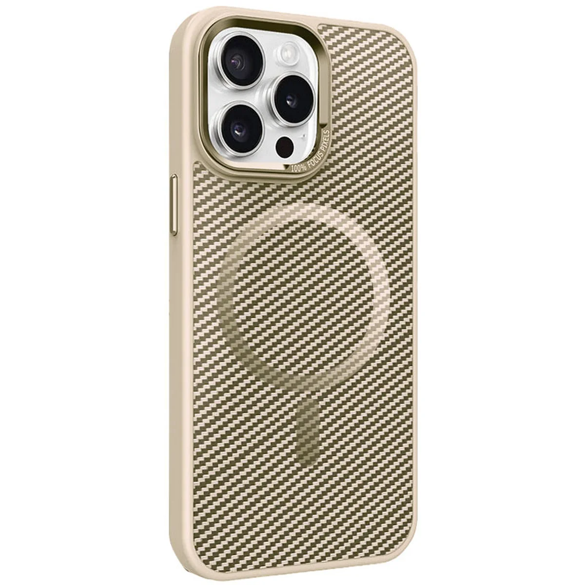 Чехол TPU+PC Carbon Mirage with MagSafe для Apple iPhone 15 Pro (6.1") Antique White