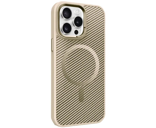 Чехол TPU+PC Carbon Mirage with MagSafe для Apple iPhone 15 Pro (6.1") Antique White