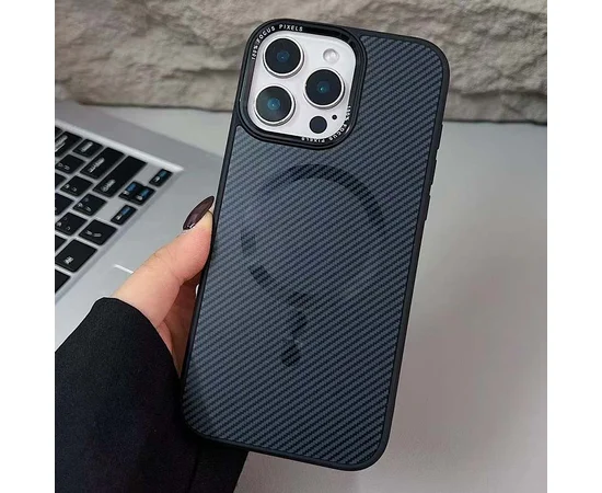 Чехол TPU+PC Carbon Mirage with MagSafe для Apple iPhone 15 Pro (6.1") Black