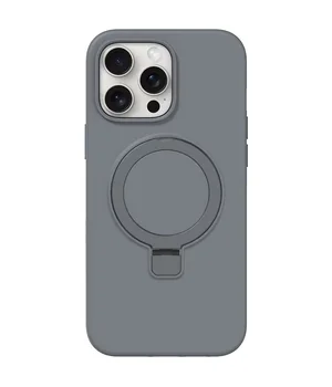 Чохол Silicone Case Full Protective NO LOGO with Ring для Apple iPhone 15 Pro (6.1") Grey