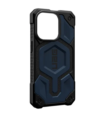 Ударостійкий чохол UAG Monarch Pro with MagSafe Leather для Apple iPhone 15 Pro (6.1") Синій