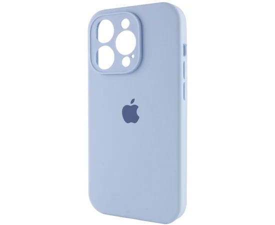 Чехол Silicone Case Full Camera Protective (AA) для Apple iPhone 15 Pro (6.1") Голубой / Lilac Blue