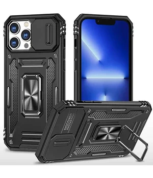 Ударопрочный чехол Camshield Army Ring для Apple iPhone 15 Pro (6.1") Черный / Black