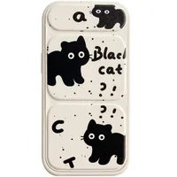Чехол TPU Panel Stand для Apple iPhone 15 Pro (6.1") Black Cat