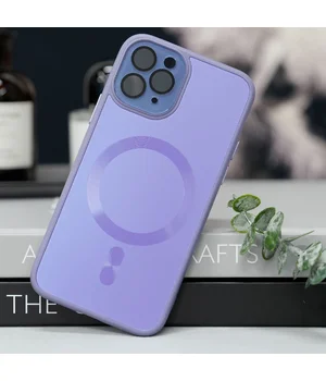 Чехол TPU+Glass Sapphire Midnight with MagSafe для Apple iPhone 15 Pro (6.1") Сиреневый / Dasheen