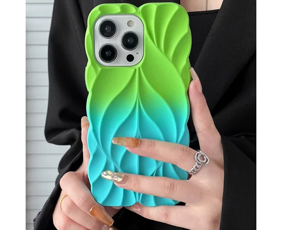 TPU чохол Leaf для Apple iPhone 15 Pro (6.1") Green / Aqua