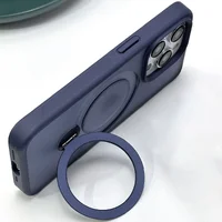 TPU+PC чехол Metal Buttons with MagSafe Colorful HQ Ring для Apple iPhone 15 Pro (6.1") Dark Blue